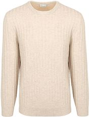 Profuomo Pullover Rib Wool Blend Sand