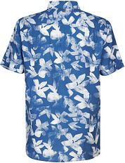 Petrol Short Sleeve Shirt Floral Print Blue