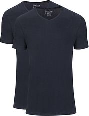 Slater 2-pack Basic Fit T-shirt V-neck Navy