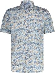 State Of Art Short Sleeve Hemd Print Blauw Beige