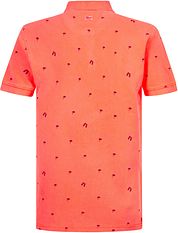 Petrol Polo Shirt Palm Trees Orange