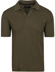 Marc O'Polo Polo Shirt Riva Linen Blend Olive Green