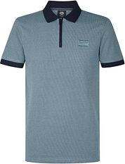 Petrol Half Zip Polo Shirt Keyline Ocean Blue