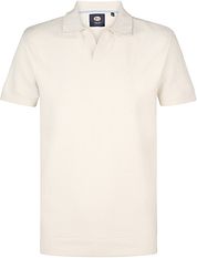 Petrol Knitted Polo Shirt Ecru