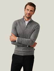 Cavallaro Merino Half-Zip Grey
