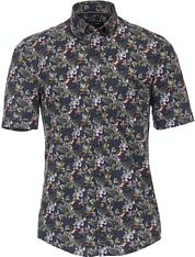 Casa Moda SS Shirt Dark Blue Botanical Print