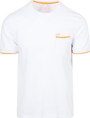 Sun68 Piqué T-Shirt Fluo Stripe White