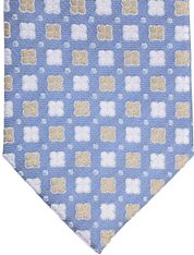 Suitable Tie Silk Stripe Flowers Blue