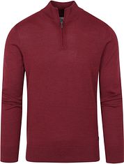 State Of Art Half Zip Wool Mix Bordeaux Red