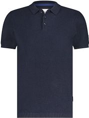 State Of Art Knitted Polo Shirt Navy
