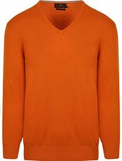 Steppin' Out Pullover Cotton Cashmere V-Neck Orange