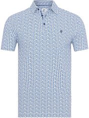 R2 Amsterdam Polo Shirt Piqué Print Blue