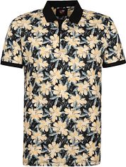 Suitable Polo Floral Dark Blue Navy