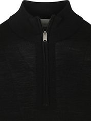 Profuomo Half Zip Pullover Merino Wool Black