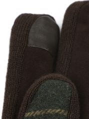 Barbour Gloves Hackney Tartan Green