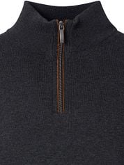Casa Moda Halfzip Pullover Solid Anthracite