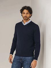 State Of Art Pullover V-Neck Navy