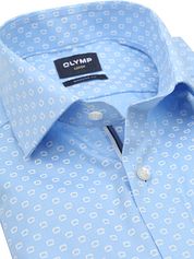 Olymp Luxor Shirt Print Logo Blue
