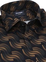 Olymp Luxor Shirt Print Brown