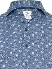 R2 Shirt Short Sleeves Print Dark Blue