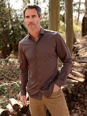 R2 Shirt Dobby Travel Shirt Brown
