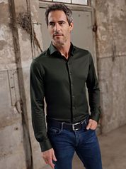 R2 Shirt Dobby Travel Shirt Dark Green