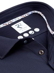 R2 Knitted Travel Shirt Herringbone Navy