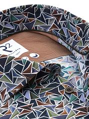R2 Shirt Poplin Triangle Print Green