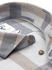 R2 Shirt Herringbone Checks Grey