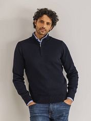 State Of Art Half Zip Pullover Wool Blend Navy