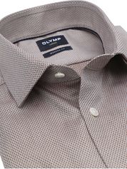 Olymp Luxor Shirt Diamond Structure Brown