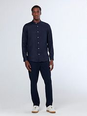 Scotch and Soda Linen  Mao Shirt Navy
