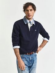 Gant Heavy Rugger Shield Polo Shirt Navy 