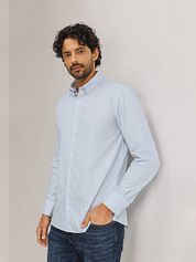 State Of Art Dobby Shirt Stripes Light Blue