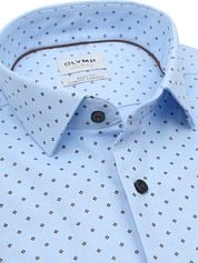 OLYMP Shirt Level 5 Print Light Blue Extra Long Sleeves