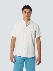 No Excess Short Sleeve Shirt Linen White