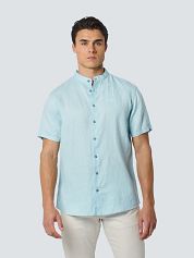 No Excess Short Sleeve Shirt Linen Light Blue