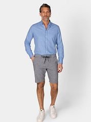 NZA Shirt Clayton Linnen Blend Pacific Blue