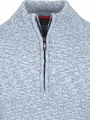 NZA Pull Half Zip Thames Milton Slub Blue