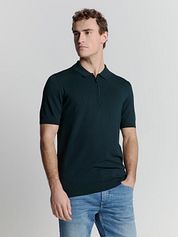 No Excess Half Zip Polo Shirt Navy