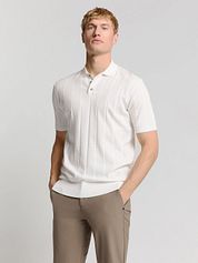 No Excess Knitted Polo Shirt Off White