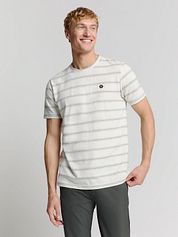 No-Excess T-Shirt Crewneck Jacquard Stripes Ecru