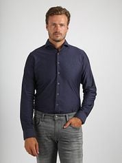 Suitable Herringbone Shirt Navy