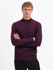 No Excess Half Zip Pullover Dark Wine Melange