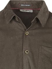 No Excess Fine Corduroy Shirt Dark Clay