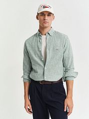 Gant Casual Shirt Stripe Linen Green