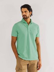 State of Art Poloshirt Piqué Melange Green