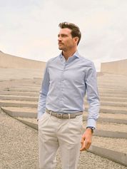 John Miller Shirt Small Check Light Blue