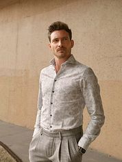John Miller Shirt Paisley Print Beige