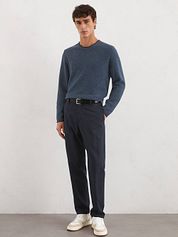Marc O'Polo Pullover Crewneck Cotton/Linen Dark Blue